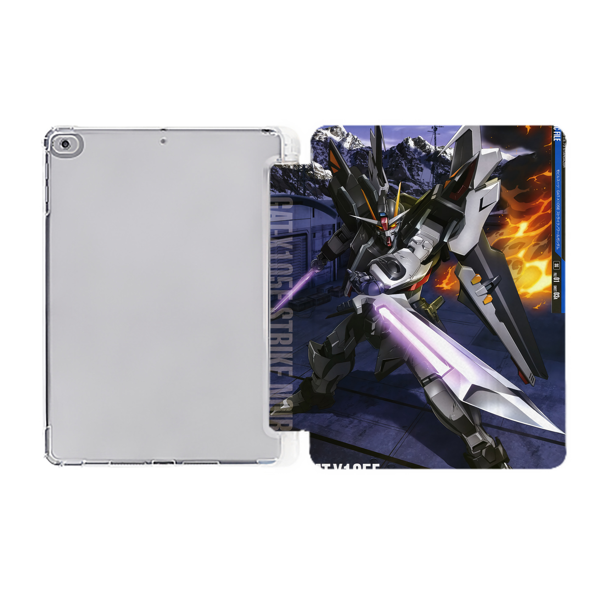 （画像用） 機動戦士ガンダム Mobile Suit Gundam IPad ケース ペン収納付き 三つ折りスタンド PUレザー×シリコン 対応機種9.5/10.5/10.9インチ
